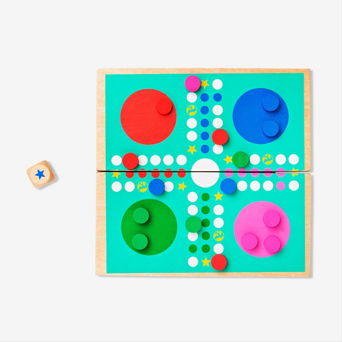 Wooden Pocket Size Ludo Game